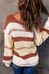 V-Neck Knitted Lantern Sleeve Pullover Sweater